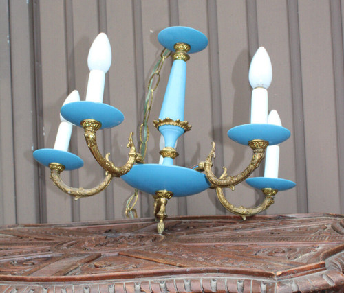 Lampadario vintage turchese