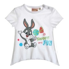 Looney Tunes t-shirt maglia maglietta bianca neonata bambina Bugs Bunny 6 mesi
