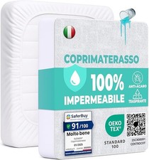 Coprimaterasso Singolo Impermeabile in Cotone 90x200 cm Lenzuolo con Angoli