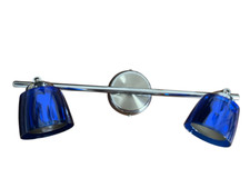 Lampada da soffitto 2 faretti 40 W lampadario blu barra luci Brilliant Arco