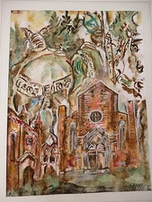 PIERO GAULI   ACQUERELLO VERONESE ORIGINALE DIPINTO 48x37