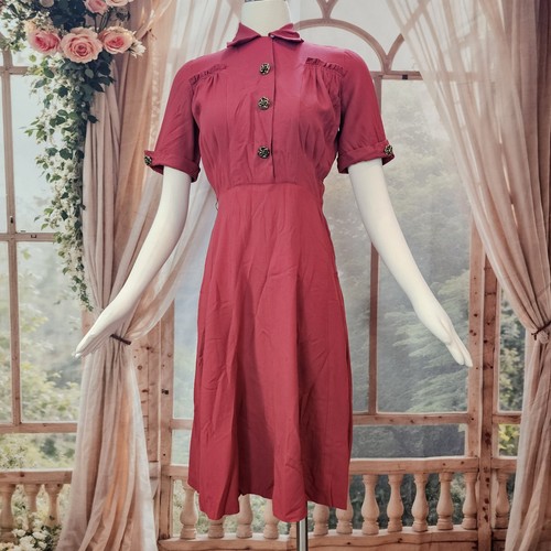 Abito vintage anni rosso - abito,