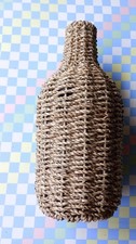 Bottiglia decorativa corda giunco vaso centrotavola rustico portafiori secchi 