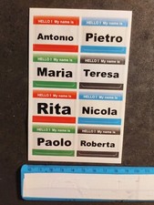 Set of 8 People Names Stickers
