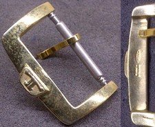 Original Jaeger LeCoultre 2 Buckle Fibbia 16mm inner YellowGP Excellent ! L@@K !