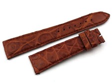 Cinturino Vera Pelle Coccodrillo Marrone 20/16mm Fibbia Orologi Lusso Casual