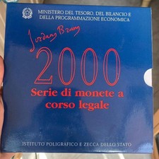 DIVISIONALE SERIE 2000 GIORDANO BRUNO CON 1000 LIRE ARGENTO 400° ANNIVERSARIO