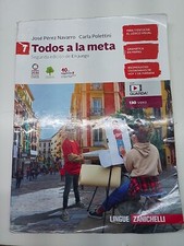 libro di testo scolastico spagnolo per prima media, titolo "Todos a la metà" 