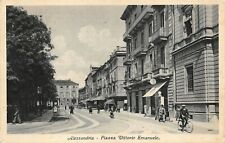 3901) ALESSANDRIA PIAZZA VITTORIO EMANUELE ANIMATA BICICLETTA VIAGGIATA