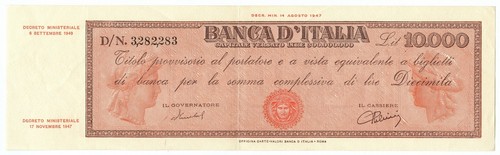 10000 lire titolo provvisorio - lire,
