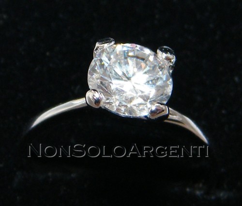 Anello solitario argento - anello, 925