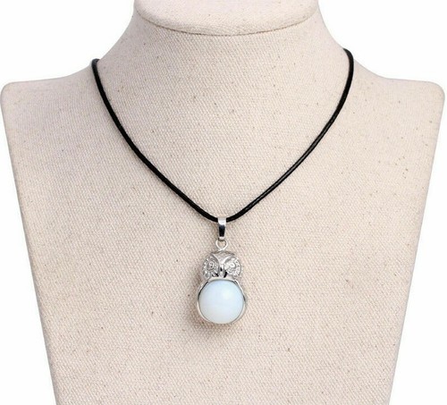 Collana ciondolo gufo adularia