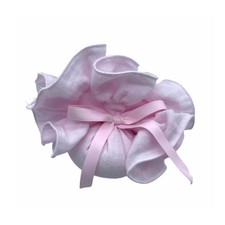 6X Fazzoletto Portaconfetti rouche cotone morbido ROSA BOMBONIERA 15OB