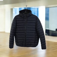 Piumino Uomo autunnale invernale Nero Giubbino con Cappuccio light Slim 100gr