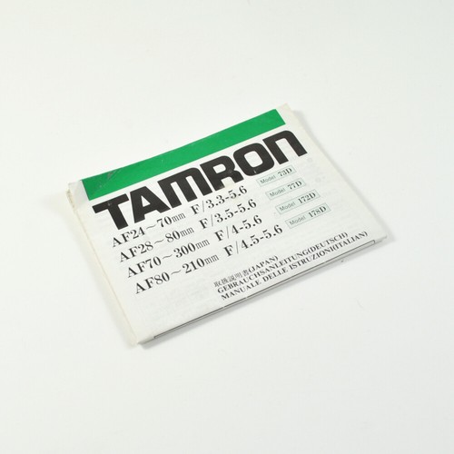 Tamron manuale uso - tamron, d’uso