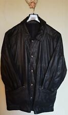 GIACCA SAHARIANA IN PELLE TRAFORATA  "LA MATTA"  - VINTAGE ANNI '80 - COL. NERO 