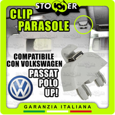 Clip Aggancio Aletta Parasole per VW POLO UP PASSAT SEAT MII Grigio Clips gancio