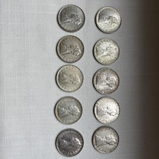 10 monete 500 lire argento