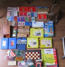 Enorme lotto collezione raccolta CARTE DA GIOCO DA TAVOLO DOMINO REGOLI SCACCHI