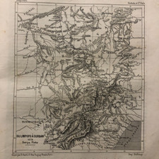 Incisione originale stampa d'epoca 1881 a mezza pagina Carta Mappa Africa