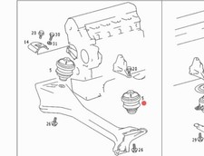 MERCEDES W201 190 W124 SUPPORTO SOSPENSIONE MOTORE OEM A1242401617