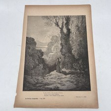 Stampa Gustave Doré Divina Commedia Purgatorio Antica Xilografia 1890 ca