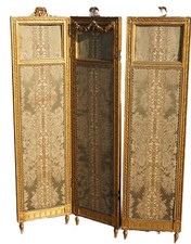 SIPARIO- SEPARE'- PARAVENTO ANTICO DORATO IN LEGNO E PASTIGLIA