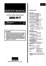 MANUAL SERVICE PDF FILE - FOR SANSUI AV-77 - PROCESSORE AUDIO VIDEO