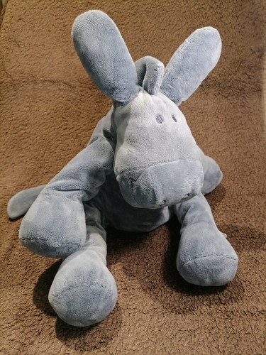 Doudou peluche âne - paco, bleu