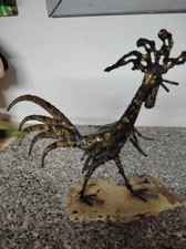 SCULTURA IN FERRO BATTUTO DELLO SCULTORE SARDO ANTOCA DATATA 1995, CM 29 X 25 CA