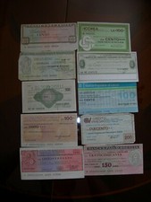 LOTTO DI N. 50  MINI ASSEGNI CIRCOLARI  ANNI 75/77 DIVERSE BANCHE