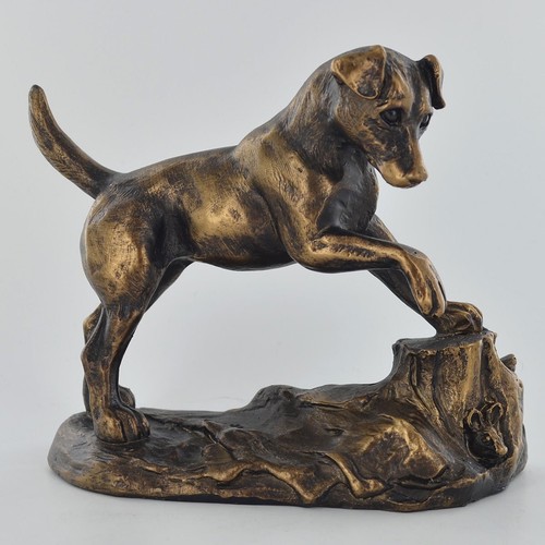 Jack russel bronze effect dog - bronze,