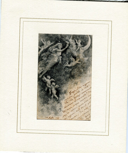 Antico disegno cartoncino - disegno, su