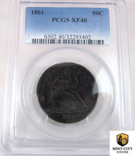 1861 SEATED LIBERTY HALF