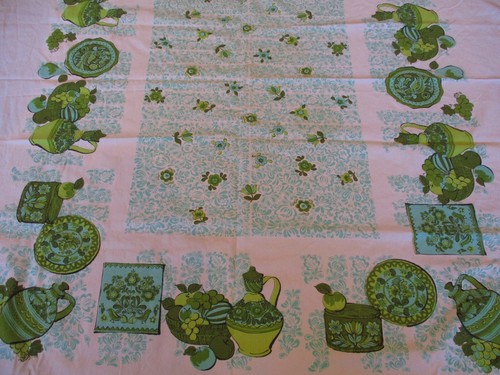 Tovaglia vintage verde blu - verde,