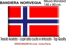 BANDIERA NORVEGIA cm. 150 X 90 cm. in Tessuto Lucido Norway Flag