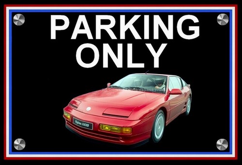 Plaque parking only alpine - only,