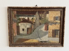 Dipinto Olio Su Tavola Firma