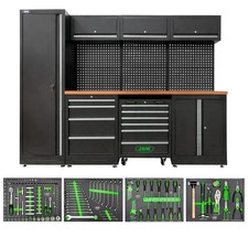 SET DI MOBILI COMPONIBILI PER OFFICINA (18 PEZZI) - ARGENTO