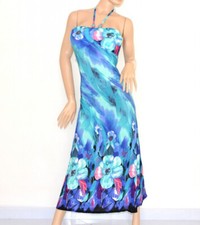 ABITO LUNGO donna vestito blu