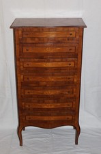 SETTIMANALE CASSETTIERA 7 CASSETTI INTARSIATO L.54 - P.30 - H.107  EPOCA '900