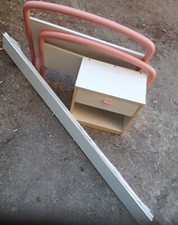 Comodino con cassetti 48x48x29p. Tavarche in legno letto bambina bianco-rosa lar