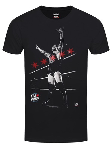 Shirt nera uomo wwe cm - wwe,