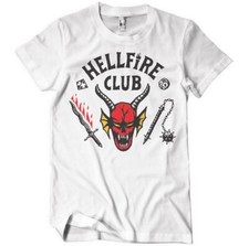 T-shirt Hellfire Club Logo serie tv '80 maglietta white Uomo ufficiale Hybris