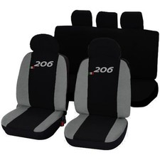 COPRISEDILI AUTO COMPATIBILI CON 206 FODERE BICOLORE NERO - GRIGIO CHIARO