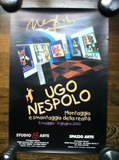 Poster originale di Ugo Nespolo Montaggio e smontaggio della realtà 2000 - P41