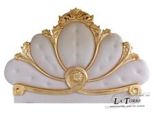 Testiera Testata Letto Matrimoniale Barocco ecopelle o tessuto legno argento oro