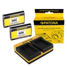 2x Batteria Patona + caricabatteria USB doppio per Sony DSC-HX400V,DSC-HX50