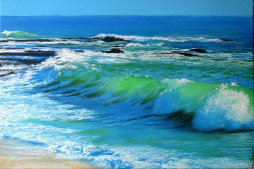 Sea space dipinto - ix, olio