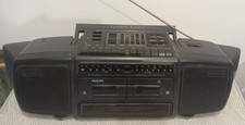 Philips AW7694/00 stereo vintage anni 80 doppia cassetta radio FM Turbo Bass